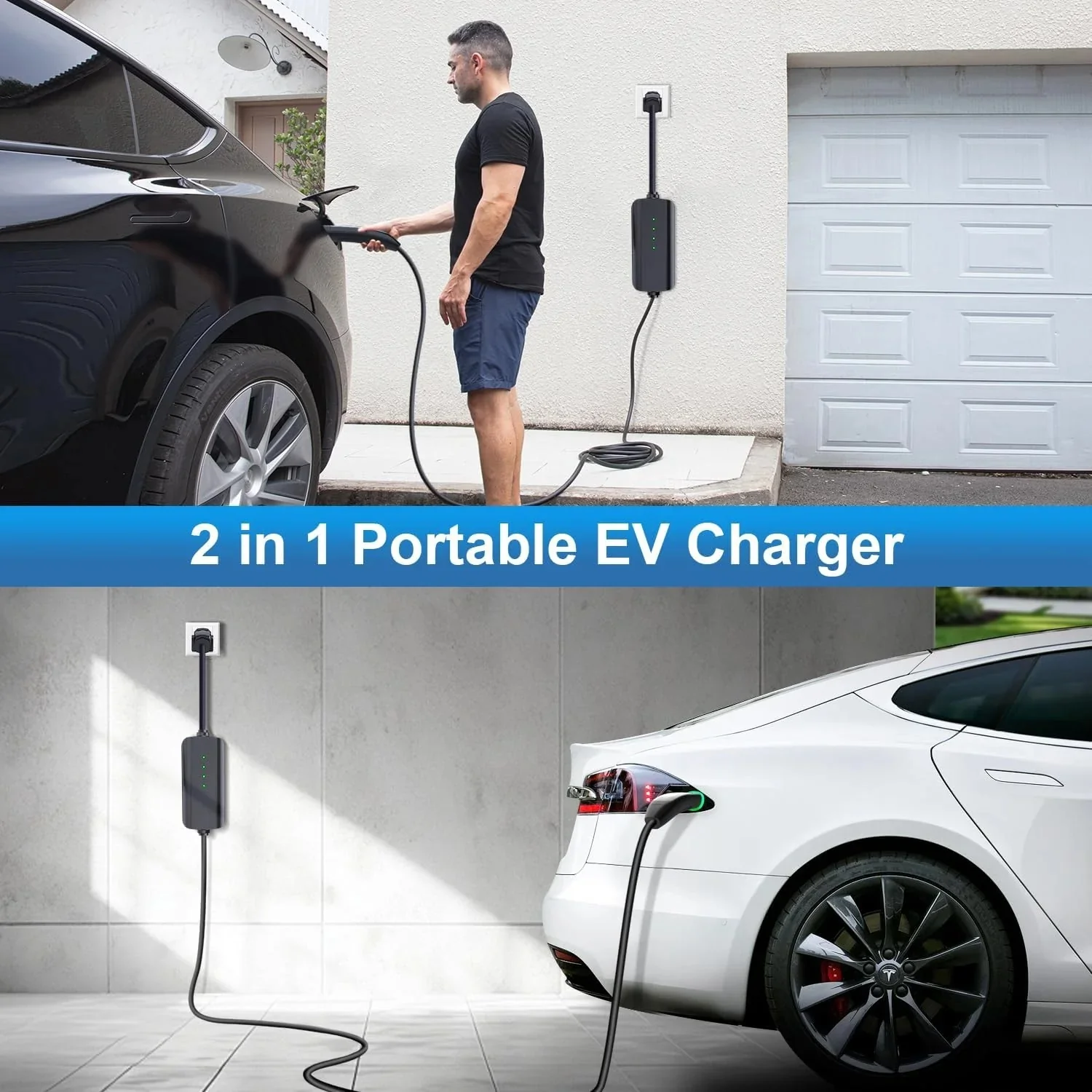 Level 2 Portable EV Charger for Tesla Models 3/Y/S/X 16Amp 110V|NEMA 6-20 And 5-15 Plugs - Image 6