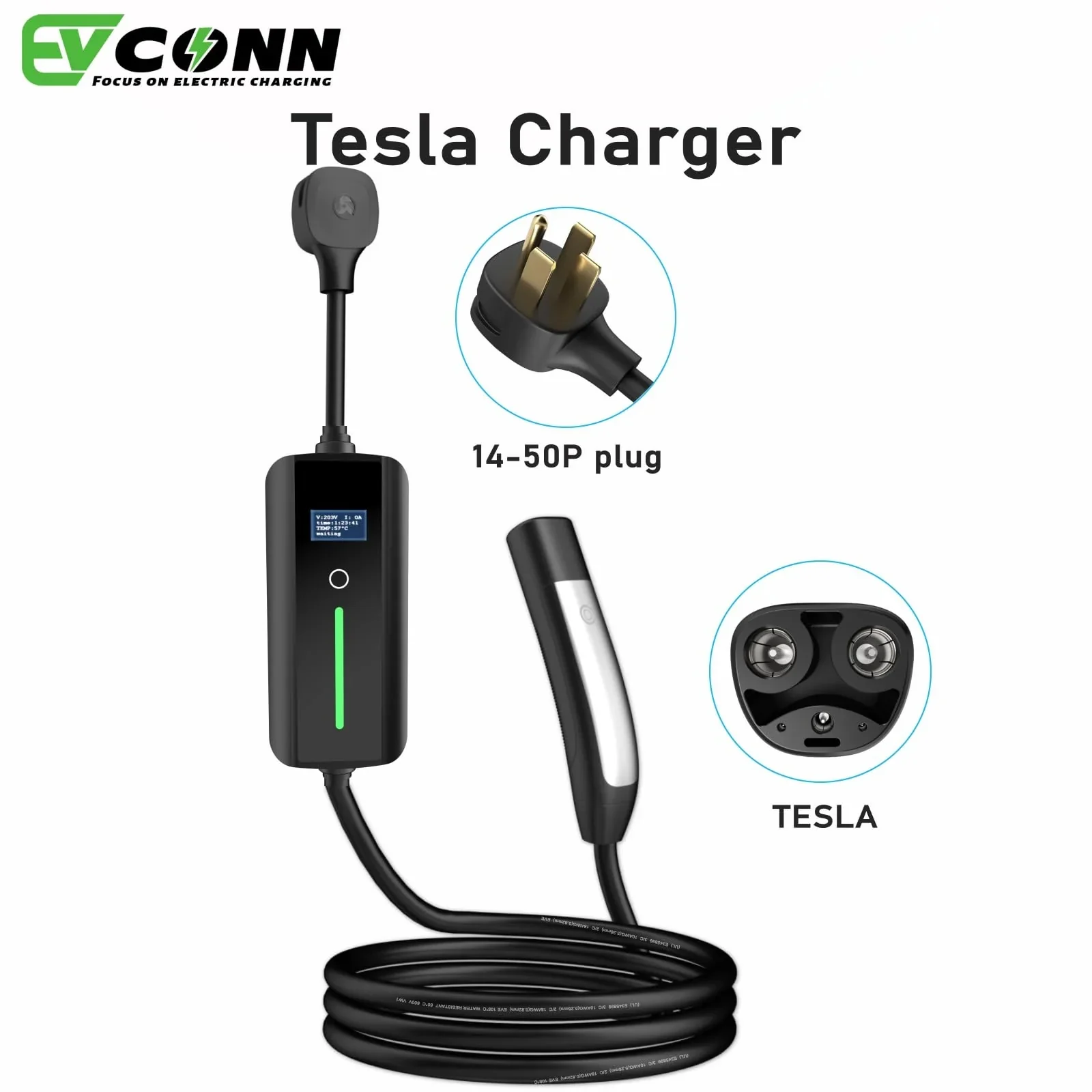 Portable Level 2 Tesla EV Charger | 240V | 32 Amp | NEMA 14-50 - Image 2